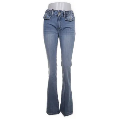 Jeans (Bootcut-jeans med flet-detalje i taljen. Bukserne har strech og er i blødt denim-stof. Lidt lille i størrelsen, så selvom det er en størrelse L, passer den bedre M .Aldrig brugt) from Softy Denim Cotton, Elastane, Polyester
