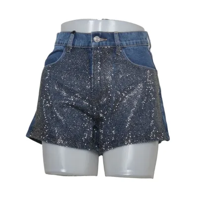 Jeansshorts (Blå, Silverfärgad) från Loavies Bomull, Polyester