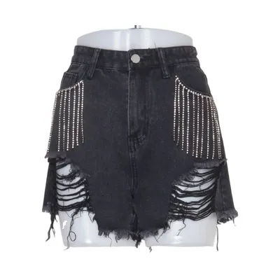 Jeansshorts (Svart) från Jeans Bomull, Polyester