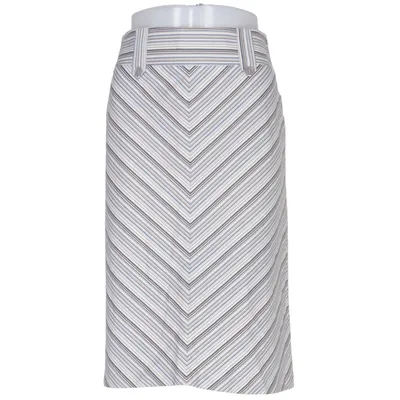 Skirt (White, Blue, Brown) from Miss Selfridge Cotton, Elastane, Polyester