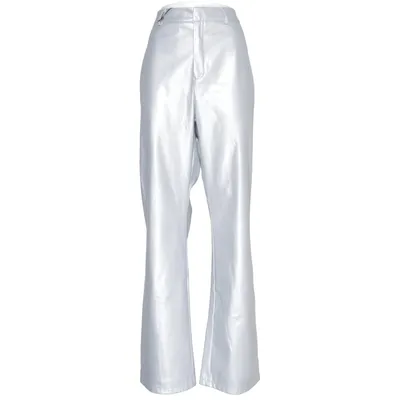 Broek (Zilver) van Missy Empire Polyester, Polyurethaan