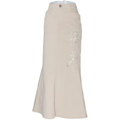Jupe (Beige) de Oui Set Acétate, Coton, Élasthane