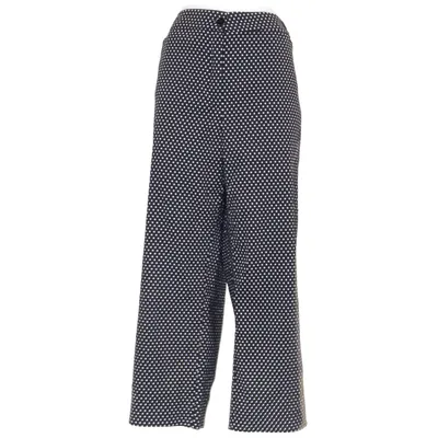 Pants (Black, White) from Selection by Ulla Popken Cotton, Elastane, Polyamide