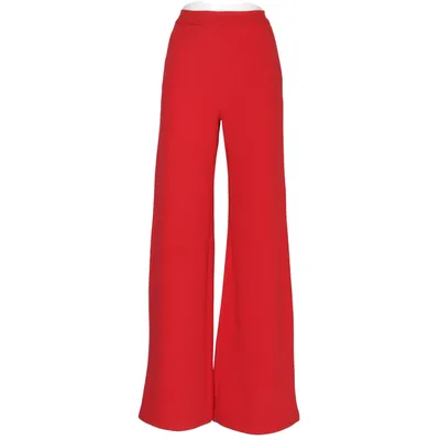 Pantalon patte d'éléphant (Rouge) de Naanaa Élasthane, Polyester