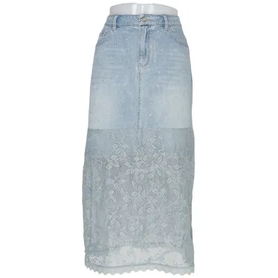Denim skirt (Blue) from Tuscans Cotton, Elastane, Polyester