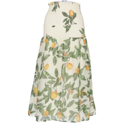 Jupe longue (Beige, Multicolore) de Object Polyester