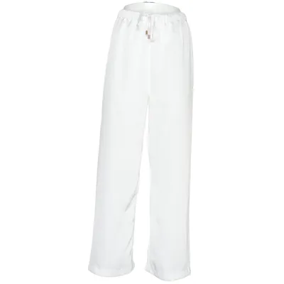 Pantalon patte d'éléphant (Blanc) de Sophyline Polyamide, Viscose