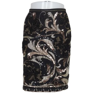 Kjol (Svart, Guldfärgad) från Escada Couture Silke