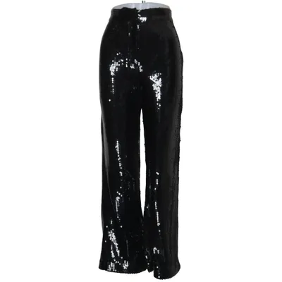 Palazzobyxor (Svart, Silverfärgad) från Samsøe & Samsøe Elastan, Återvunnen polyester