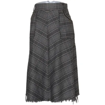 Nederdel (Grå, Sort, Hvid) fra Mos Mosh Elastan, Polyester, Viscose