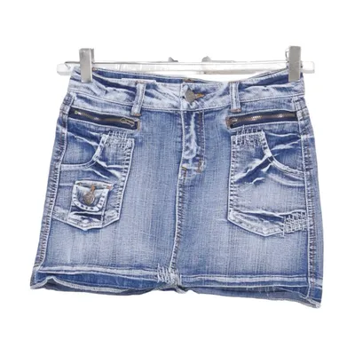 Denim skirt (Blue) from Crash One Cotton, Elastane, Polyester