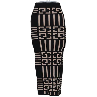 Maxi rok (Zwart, Beige) van Moocci Polyamide, Viscose