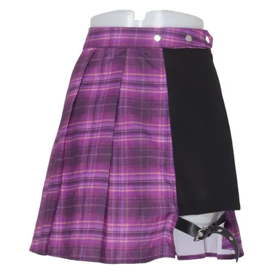 Skirt (Purple, Black) from Romwe Elastane, Polyester