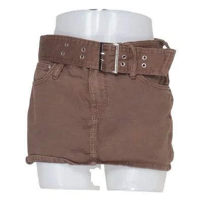 Denim skirt (Brown) from Bershka Cotton, Elastane