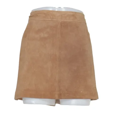 Leather skirt (Brown) from Lindex Polyester, Suede