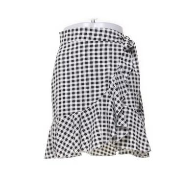 Wrap skirt (Black, Blue) from Zuiki Polyester, Viscose
