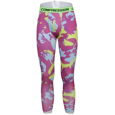 Collants de sport (Violet, Multicolore) de Compression Élasthane, Polyester