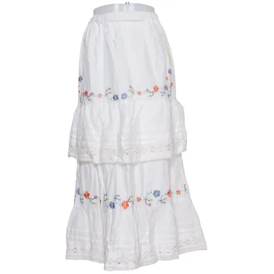 Maxi rok (Wit, Meerkleurig) van Reclaimed Vintage Katoen