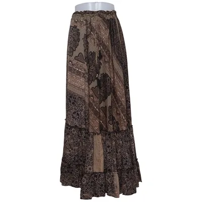 Maxi nederdel (Sort, Beige) fra Black Colour Polyester