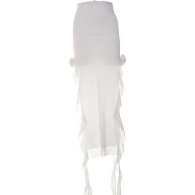 Jupe longue (Blanc) de Adoore Élasthane, Polyester