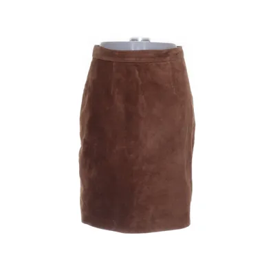 Leather skirt (Brown) from Saki Leather, Nylon, Acetate