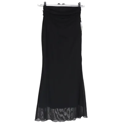Maxi skirt (Black) from Romwe Elastane, Polyester