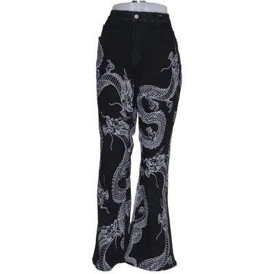 Jeans (Sort, Hvid) fra Romwe Bomuld, Elastan, Lyocell, Polyester