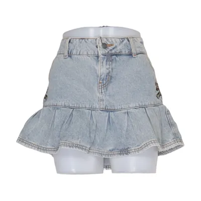 Jupe en jean (Panther Prowl Pleated Skirt) de Ed Hardy Coton