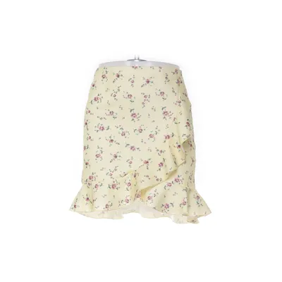 Slå om-nederdel (Gul, Flerfarvet) fra NLY One Elastan, Polyester