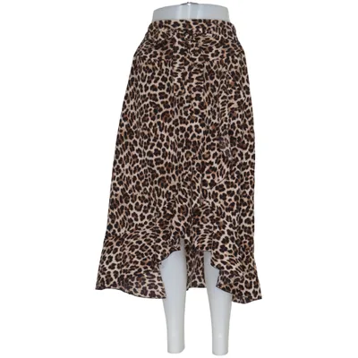 Jupe portefeuille (Marron, Noir) de New Collection Élasthane, Polyester