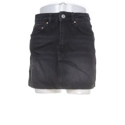 Denim skirt (Black) from Stradivarius Cotton