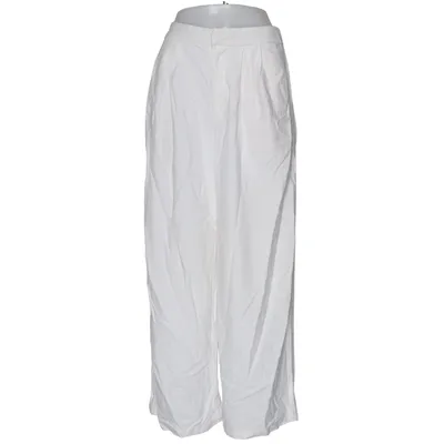 Palazzo pants (White) from Stradivarius Cotton, Linen, Viscose