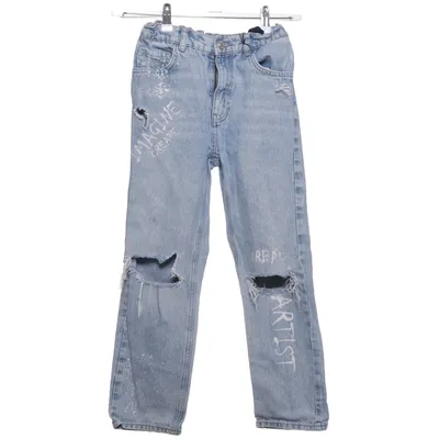 Jeans (Blue, White) from Zara Cotton