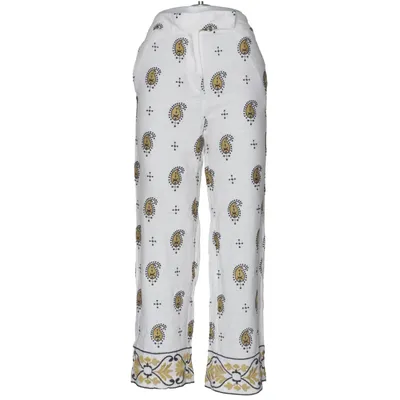 Palazzo broek (Wit, Geel, Zwart) van Zara Viscose