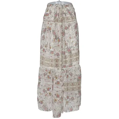 Maxi skirt (White, Multicolored) from Zara Basic Collection Polyester
