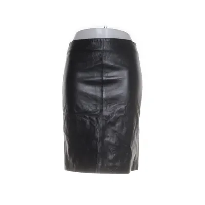 Leren rok (Zwart) van Mango Leer, Polyester, Elastaan
