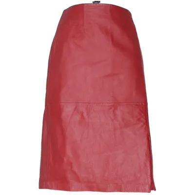 Läderkjol (Röd) från For Women Skinn, Polyester