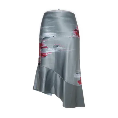 Kjol (Turkos, Flerfärgad) från H&M Conscious Collection Exclusive Polyester, Silke, Viskos