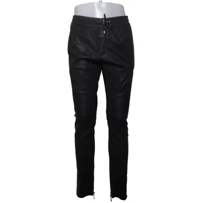 Pantalon en cuir (Noir) de Balmain x H&M Coton, Élasthane, Cuir