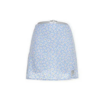 Rock (Blau, Weiß, Gelb) von Shein Baumwolle, Elasthan, Polyester