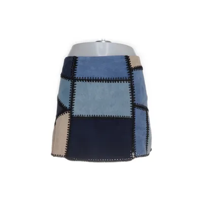Leather skirt (Blue, Multicolored) from Zara Woman Leather