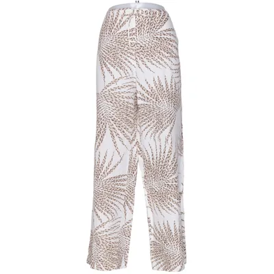 Pantalon patte d'éléphant (Blanc, Marron) de Shades Lin, Polyester, Viscose