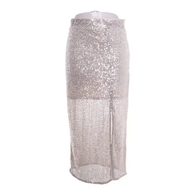 Skirt (Beige, Silver) from H&M Elastane, Polyester