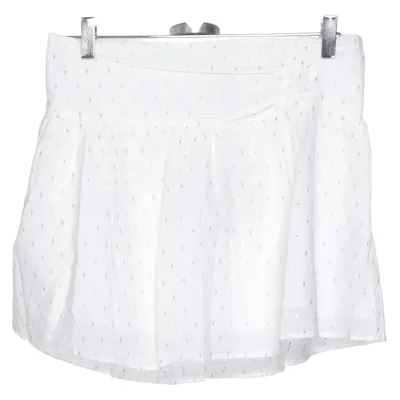 Kjol (Vit, Flerfärgad) från Gina Tricot Bomull, Metallfiber