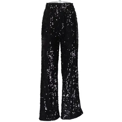Pants (Black, Silver) from Shein Polyester