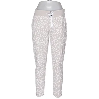 Sweatpants (Beige, White) from Juvia Cotton, Polyester