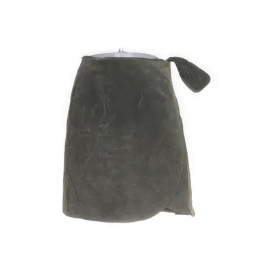 Leather skirt (Green) from Never Denim Suede, Polyester