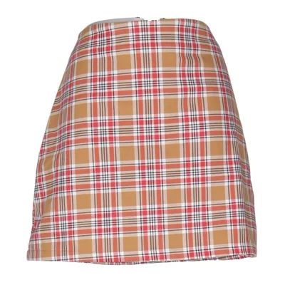 Nederdel (Brun, Rød, Hvid) fra Monki Elastan, Polyester, Viscose