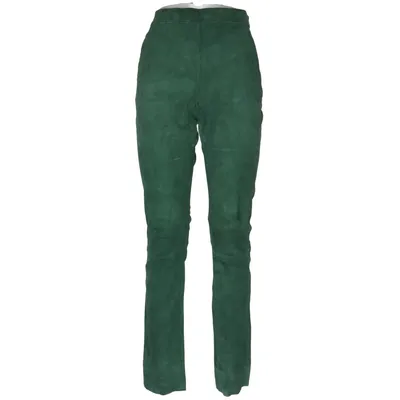 Läderbyxor (Grön) från Acne Studios Bomull, Elastan, Skinn