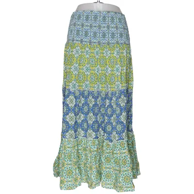 Maxi rok (Blauw, Groen, Meerkleurig) van Zara Katoen